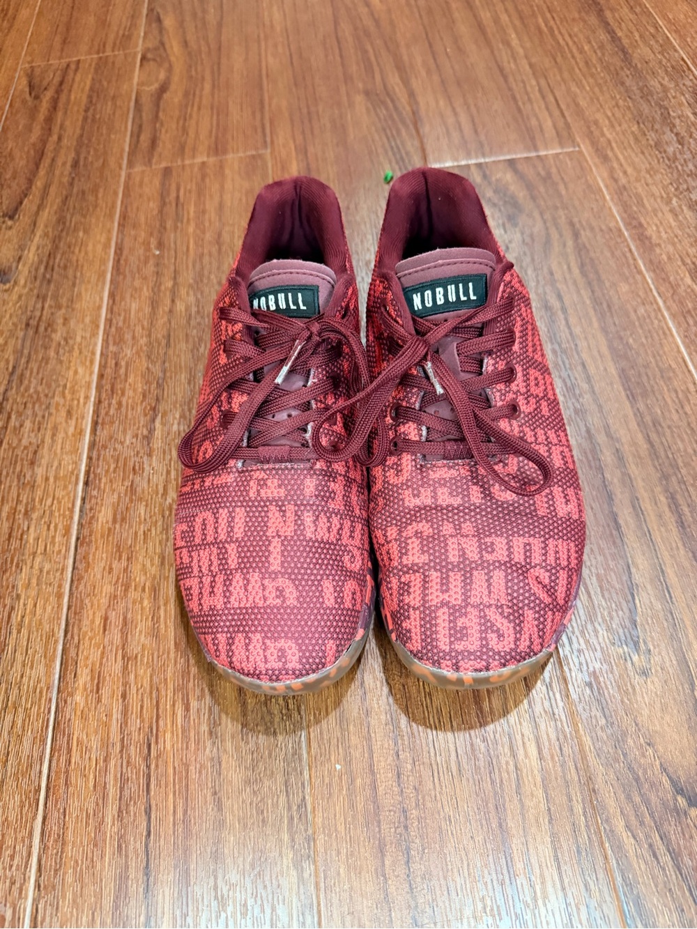NOBULL Burgundy Knit Lace-Up Athletic Sneakers